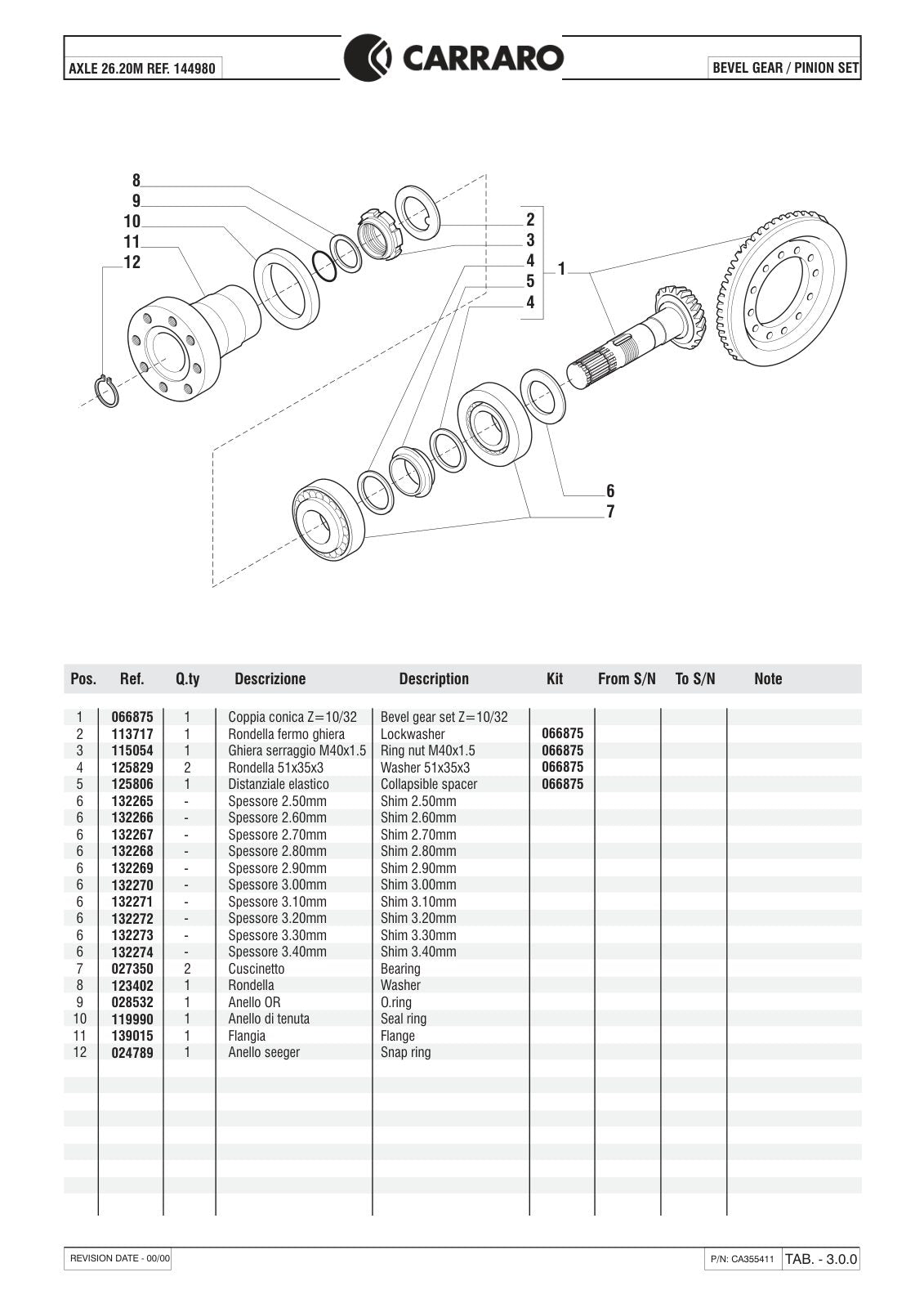 Carraro 26.20M Axle Parts Catalog (Ref. 144980) – sample page 2