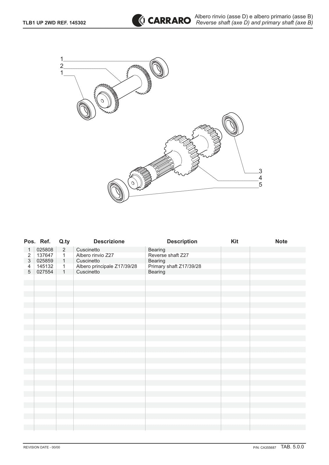 Carraro TLB1 Transmission Parts Catalog (Ref. 145302) – sample page 2