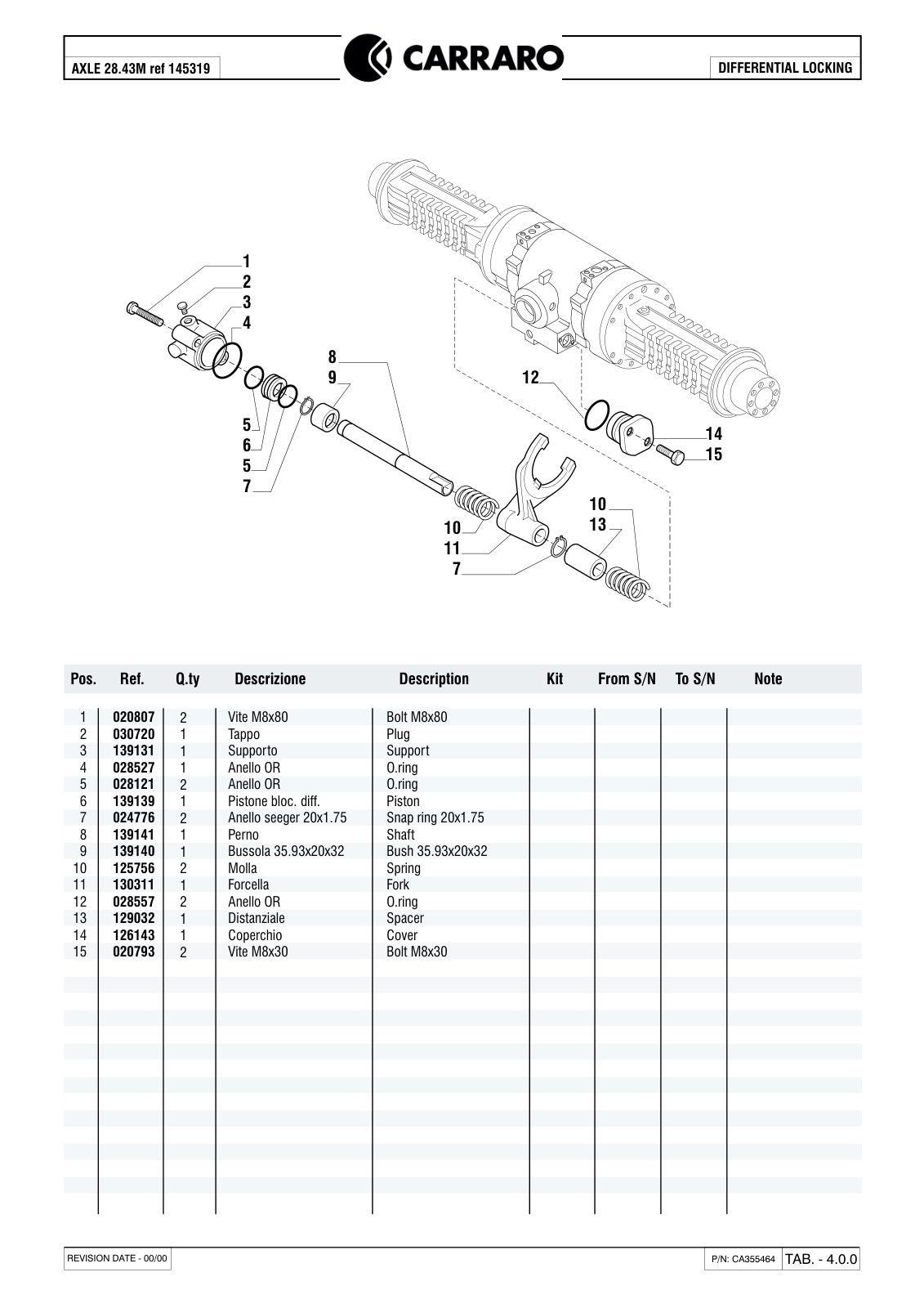 Carraro 28.43M Axle Parts Catalog (Ref. 145319) – sample page 2