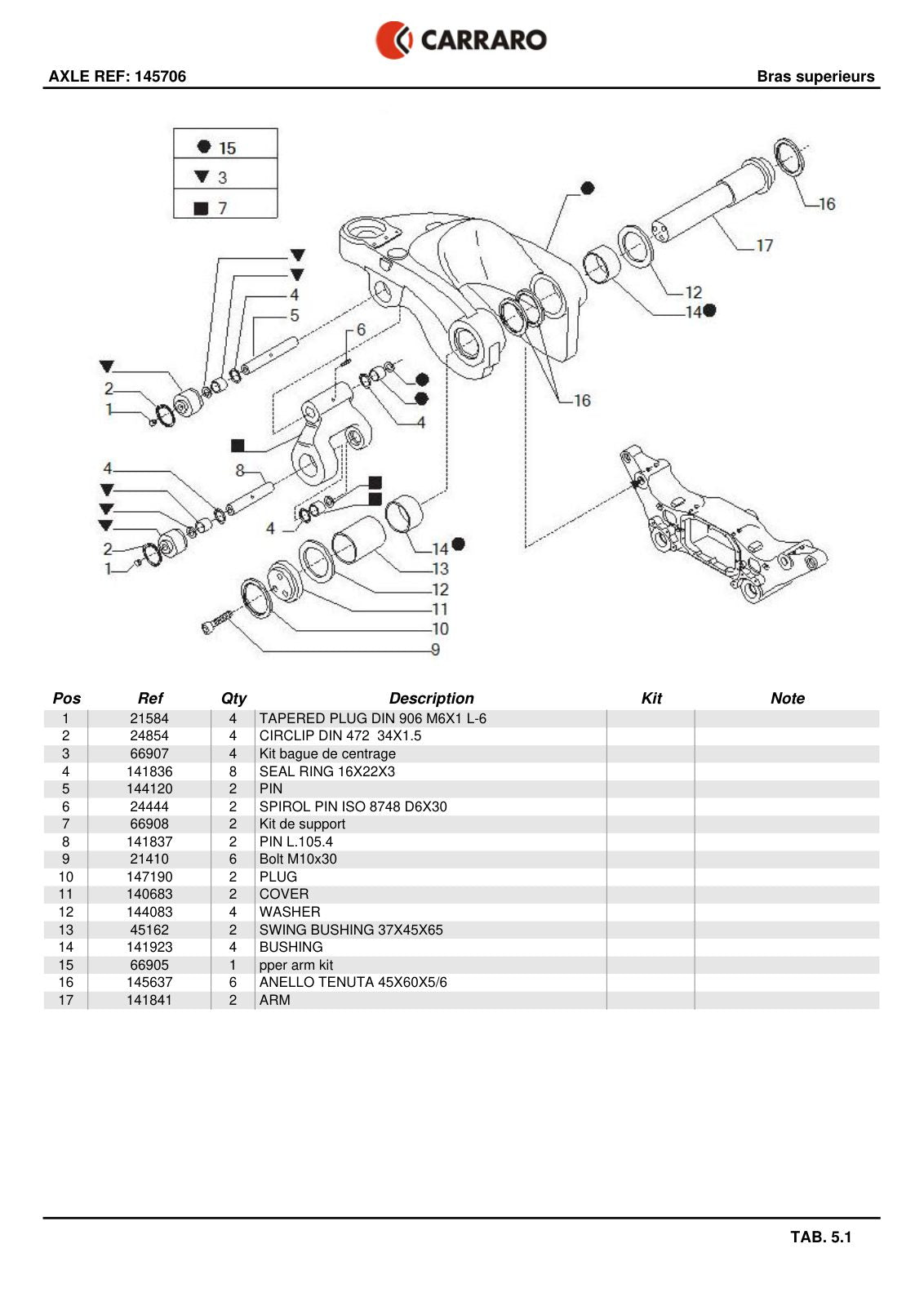 Carraro Axle Parts Catalog (Ref. 145706) – sample page 2