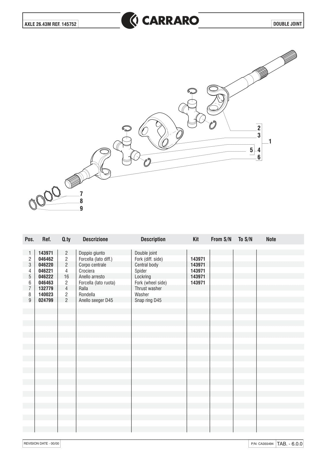 Carraro 26.43M Axle Parts Catalog (Ref. 145752) – sample page 2