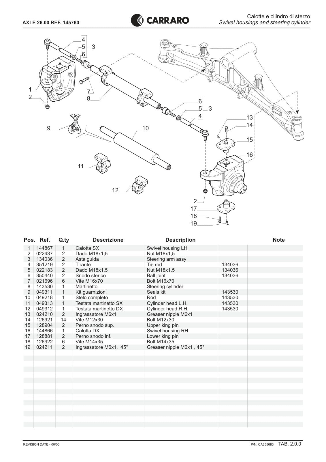 Carraro 26.00 Axle Parts Catalog (Ref. 145760) – sample page 2