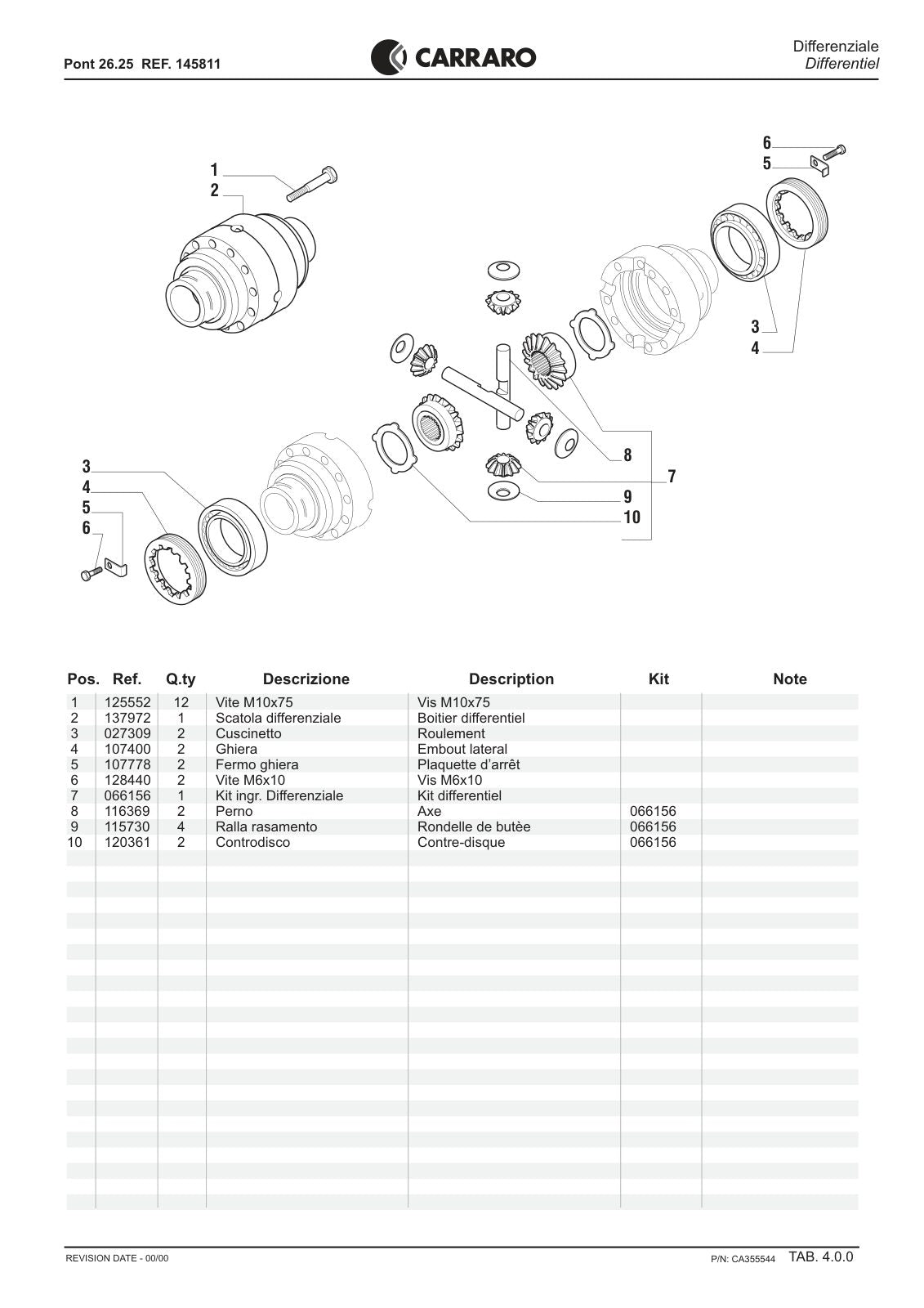 Carraro 26.25 Axle Parts Catalog (Ref. 145811) – sample page 2