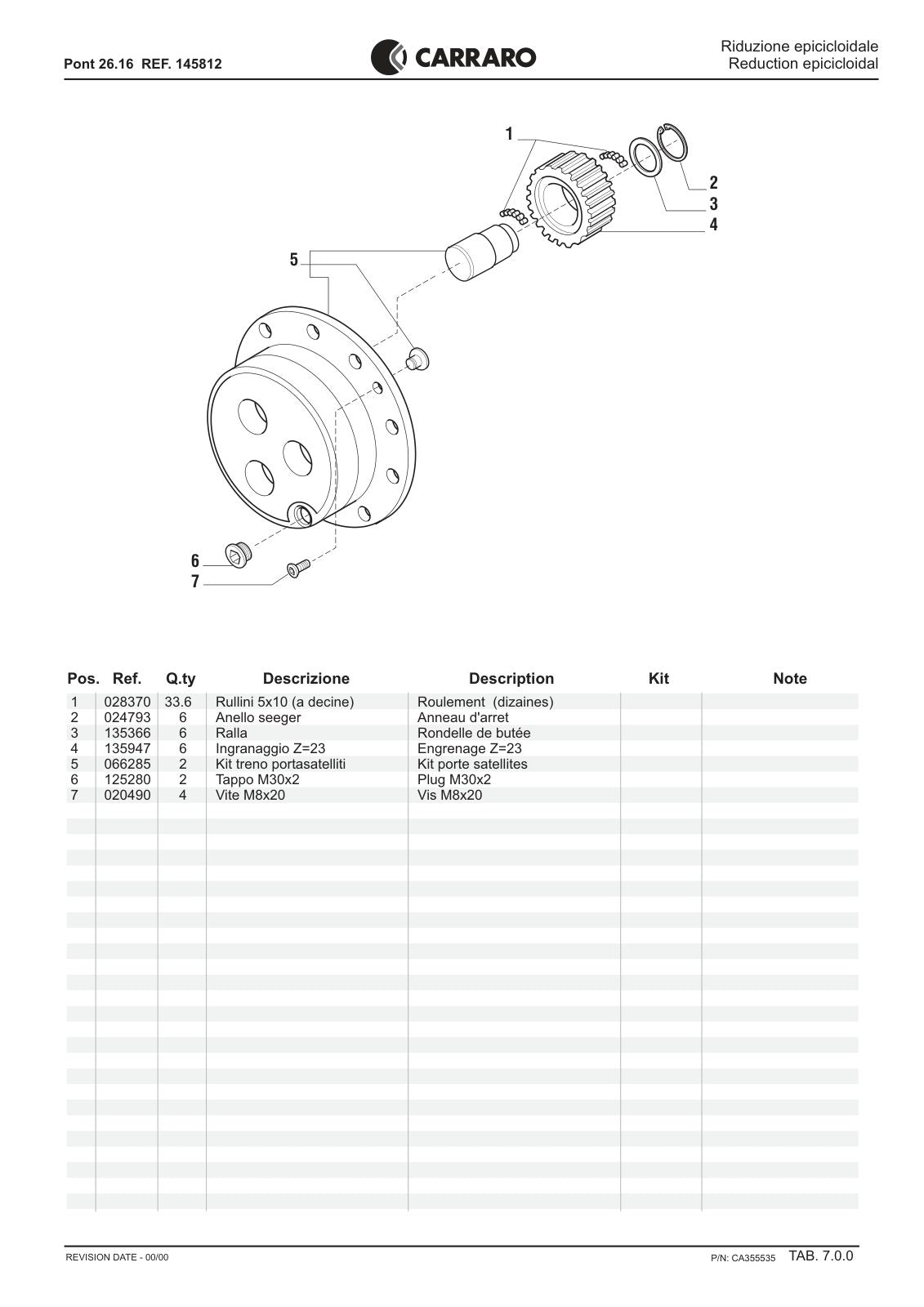 Carraro 26.16 Axle Parts Catalog (Ref. 145812) – sample page 3