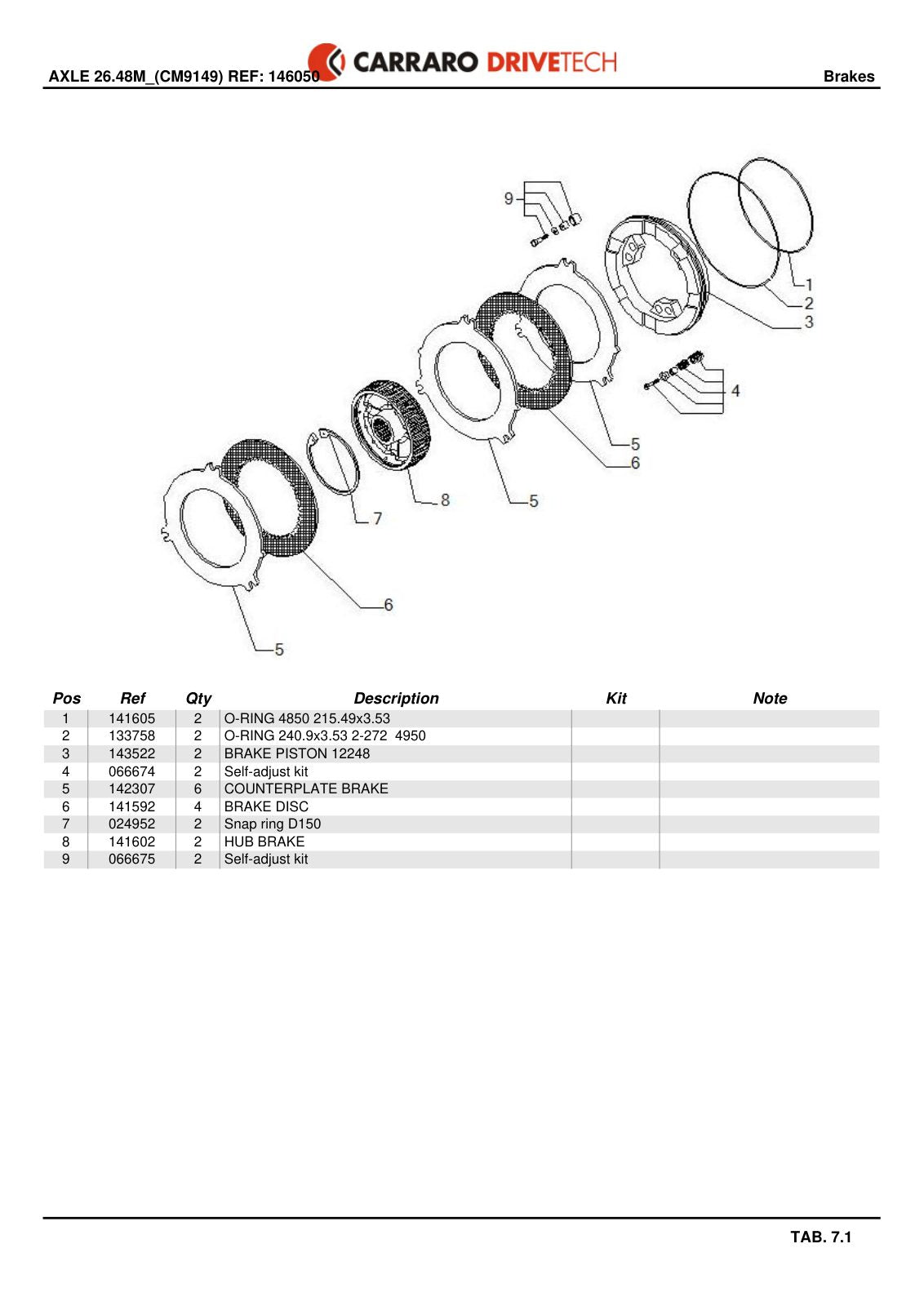 Carraro 26.48M Axle Parts Catalog (Ref. 146050) – sample page 3