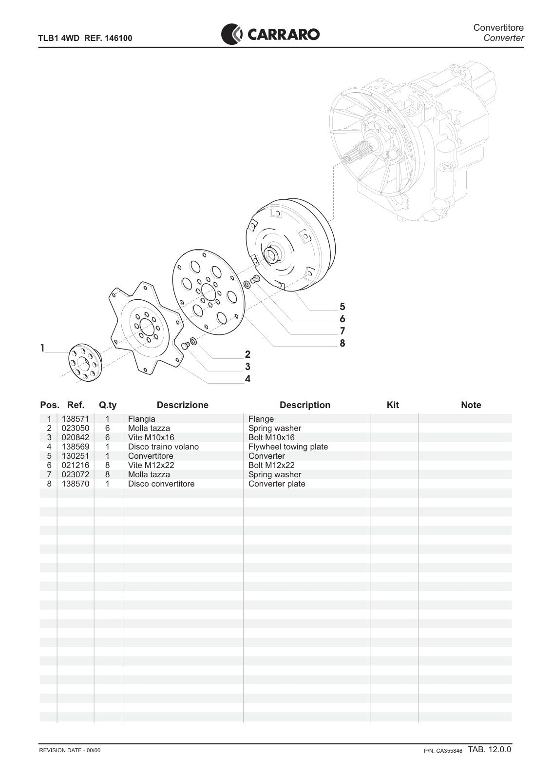 Carraro TLB1 Transmission Parts Catalog (Ref. 146100) – sample page 3
