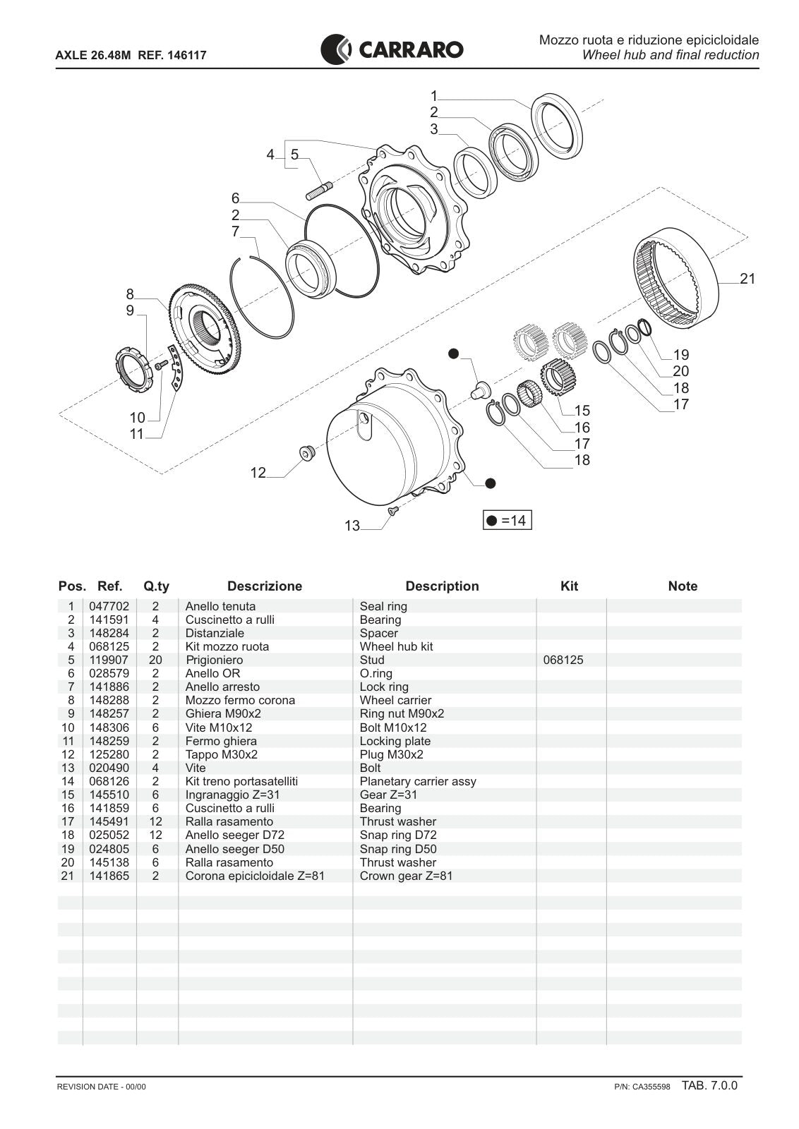Carraro 26.48M Axle Parts Catalog (Ref. 146117) – sample page 3