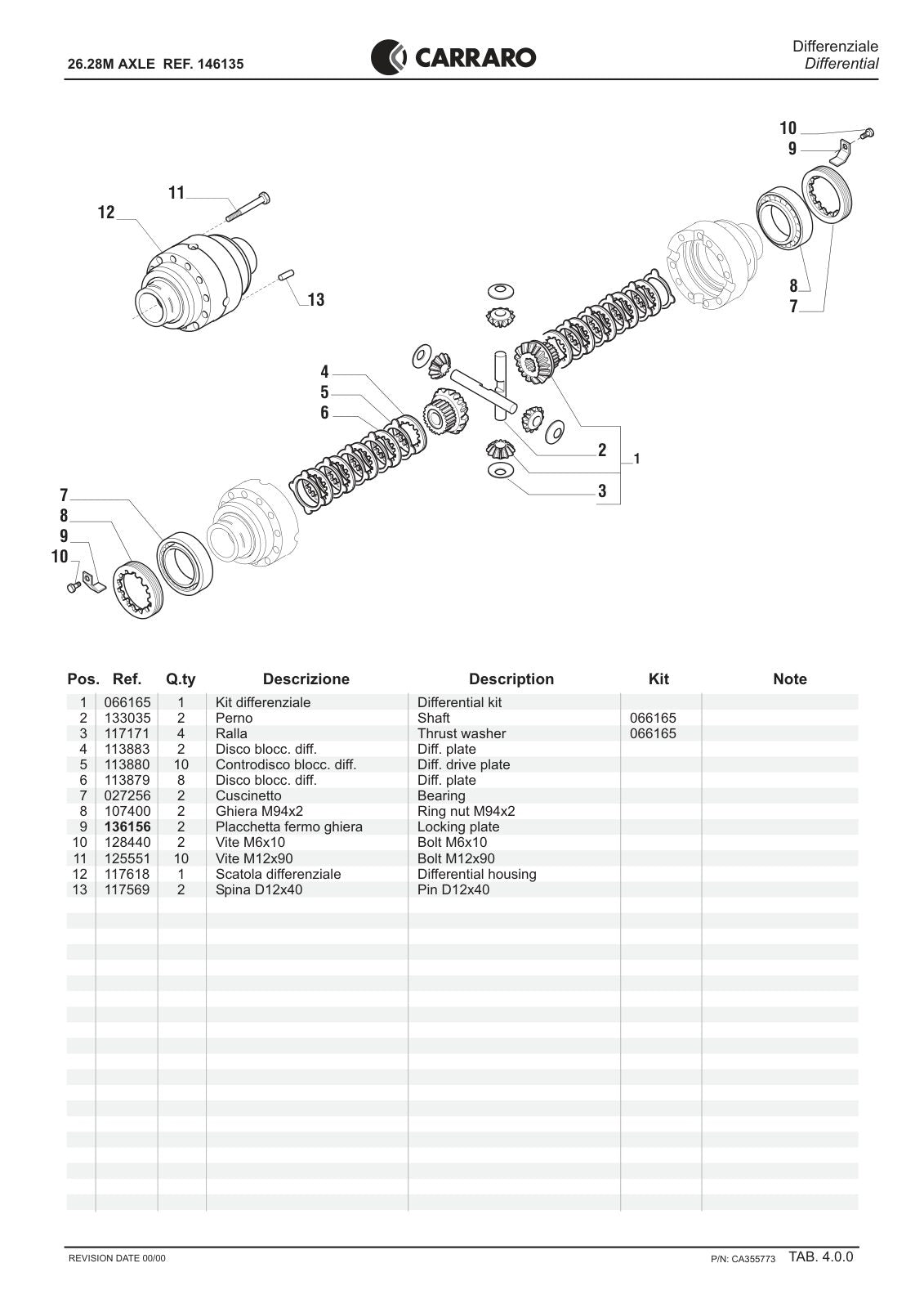 Carraro 26.28M Axle Parts Catalog (Ref. 146135) – sample page 2