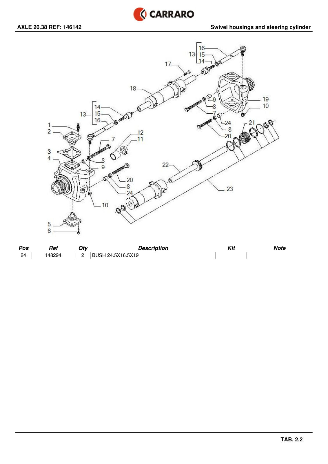 Carraro 26.38 Axle Parts Catalog (Ref. 146142) – sample page 2