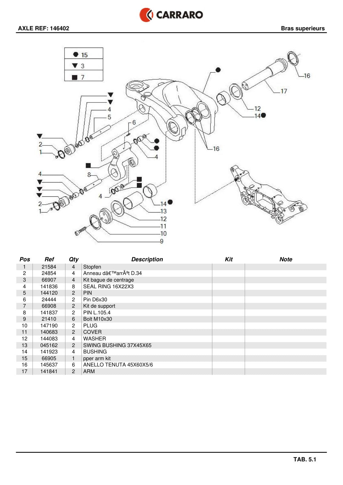 Carraro Axle Parts Catalog (Ref. 146402) – sample page 2