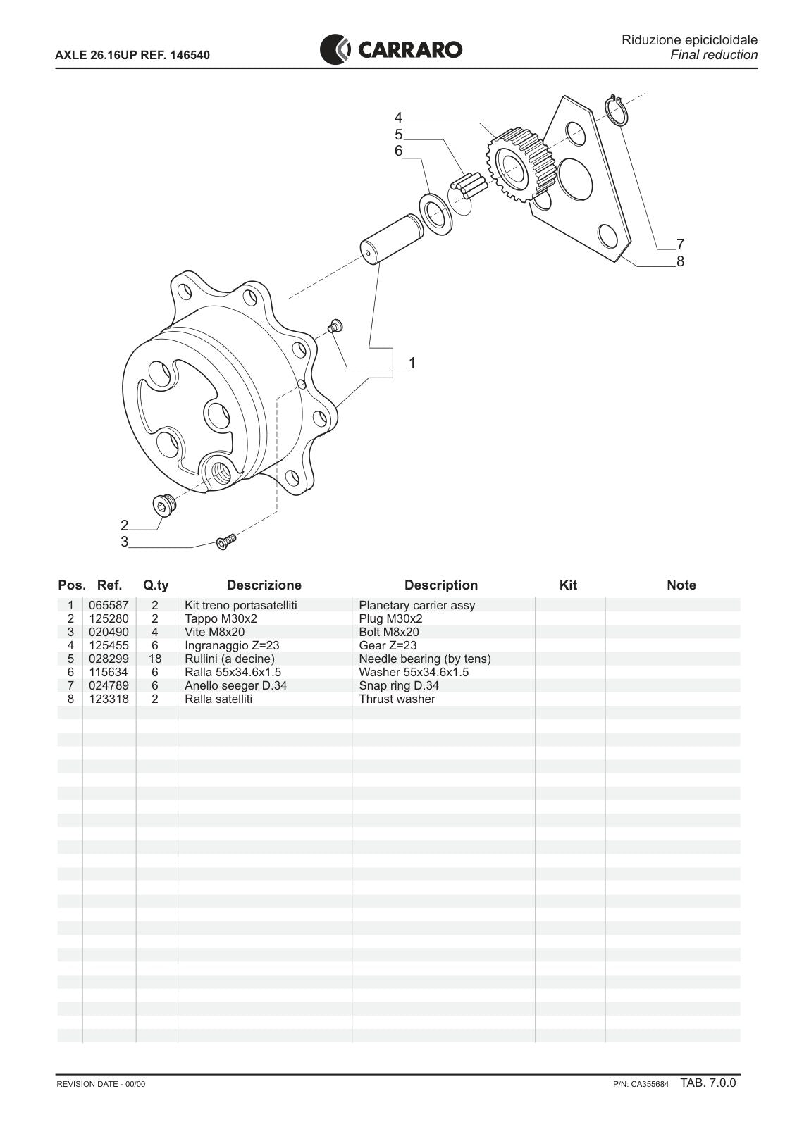 Carraro 26.16UP Axle Parts Catalog (Ref. 146540) – sample page 3