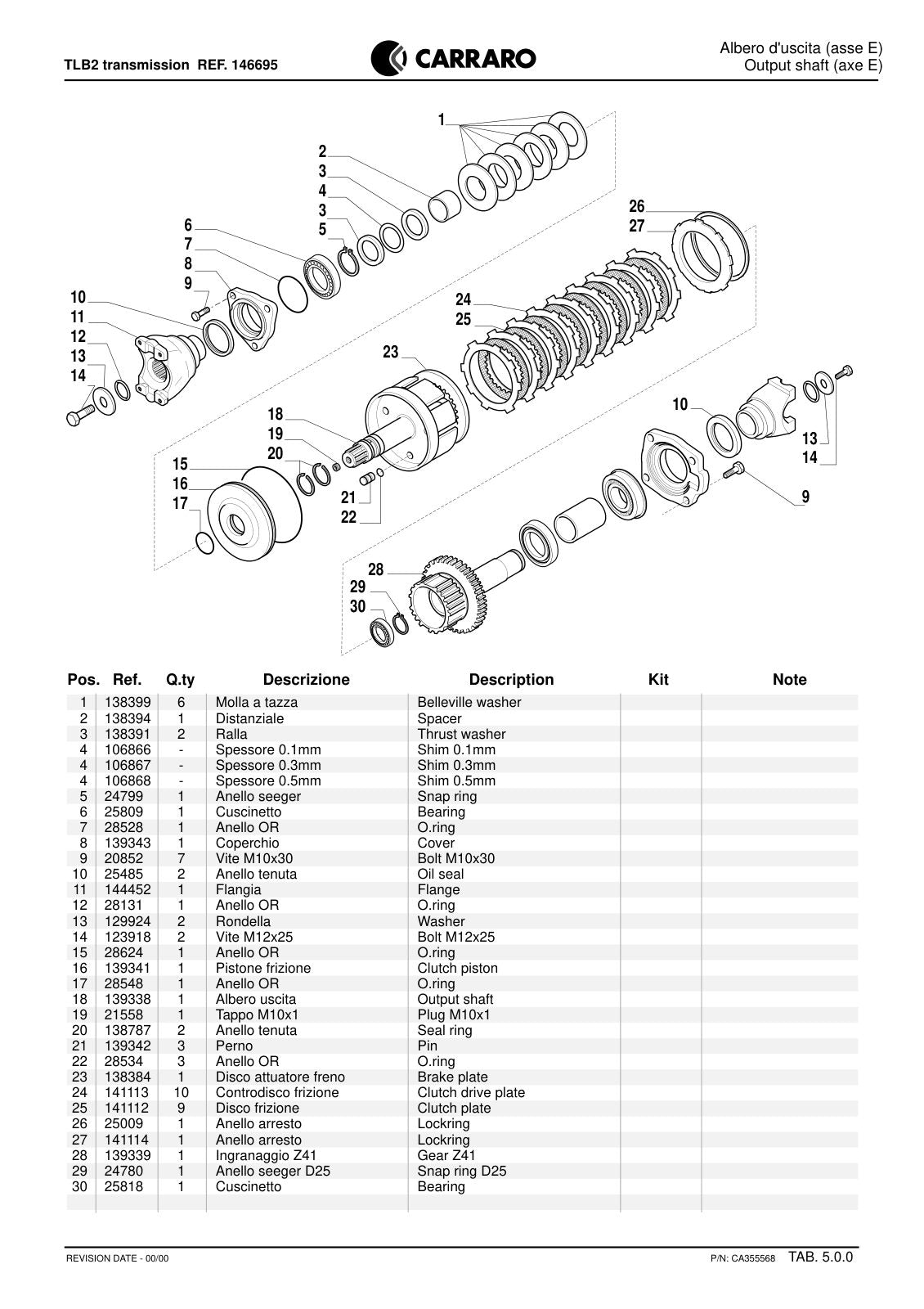 Carraro TLB2 Transmission Parts Catalog (Ref. 146695) – sample page 2