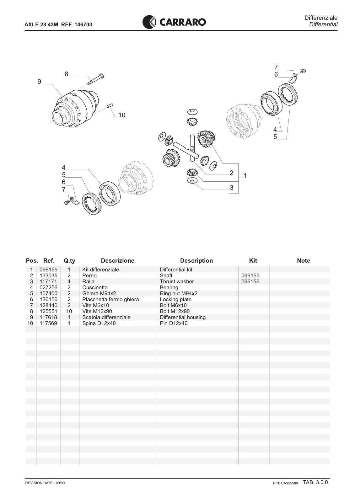 Carraro 28.43M Axle Parts Catalog (Ref. 146703) – sample page 2