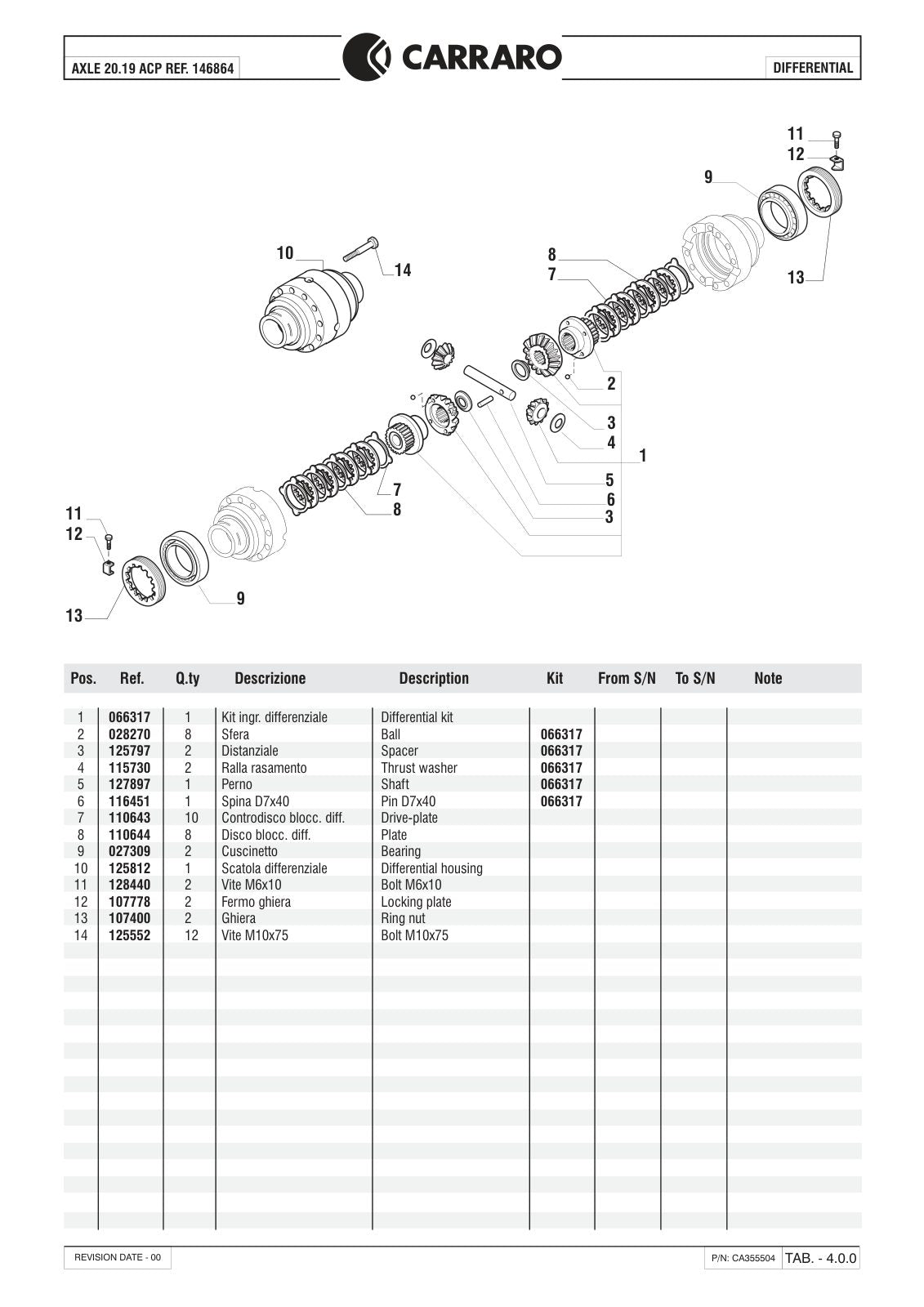 Carraro 20.19 Axle Parts Catalog (Ref. 146864) – sample page 2