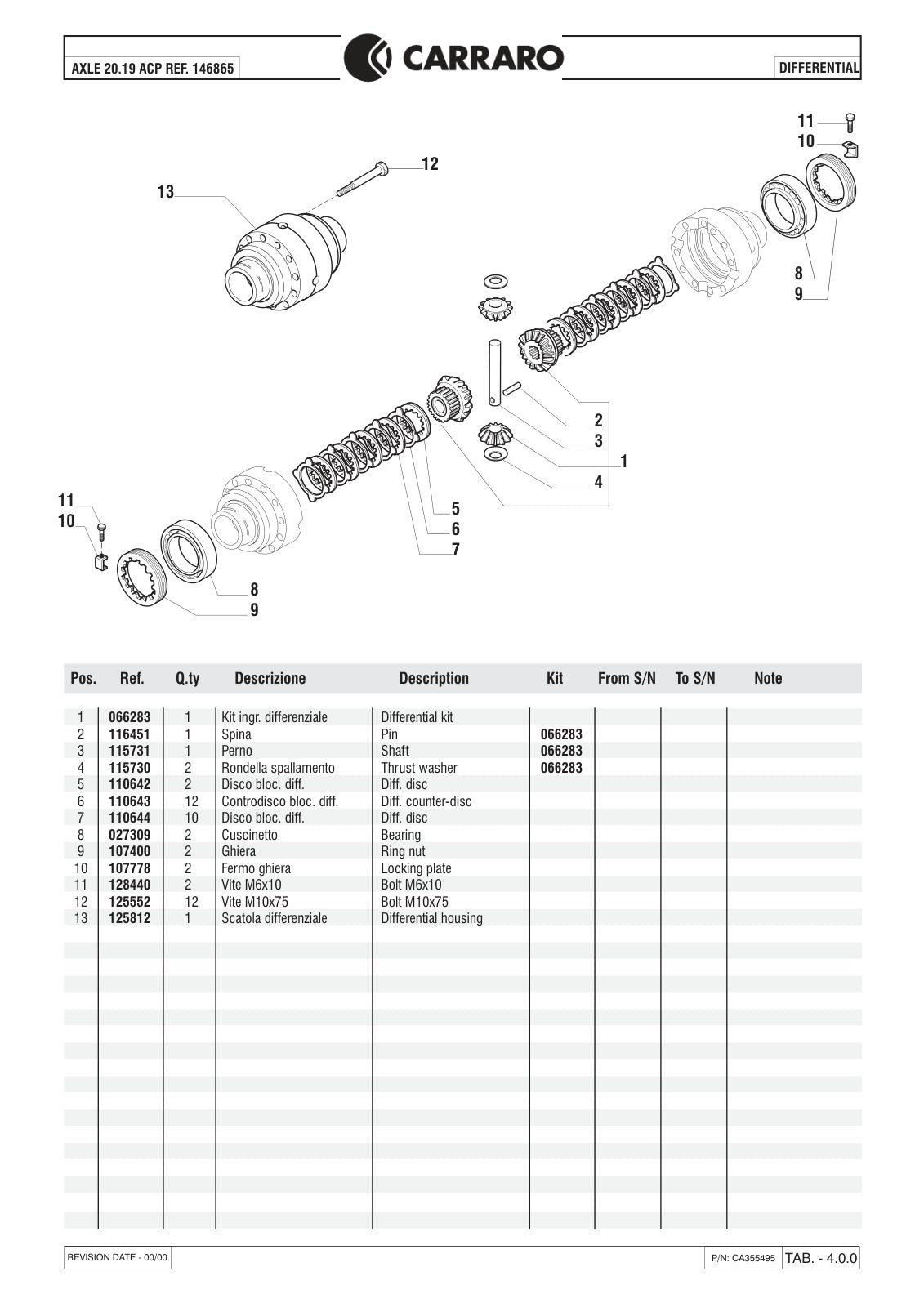 Carraro 20.19 Axle Parts Catalog (Ref. 146865) – sample page 2