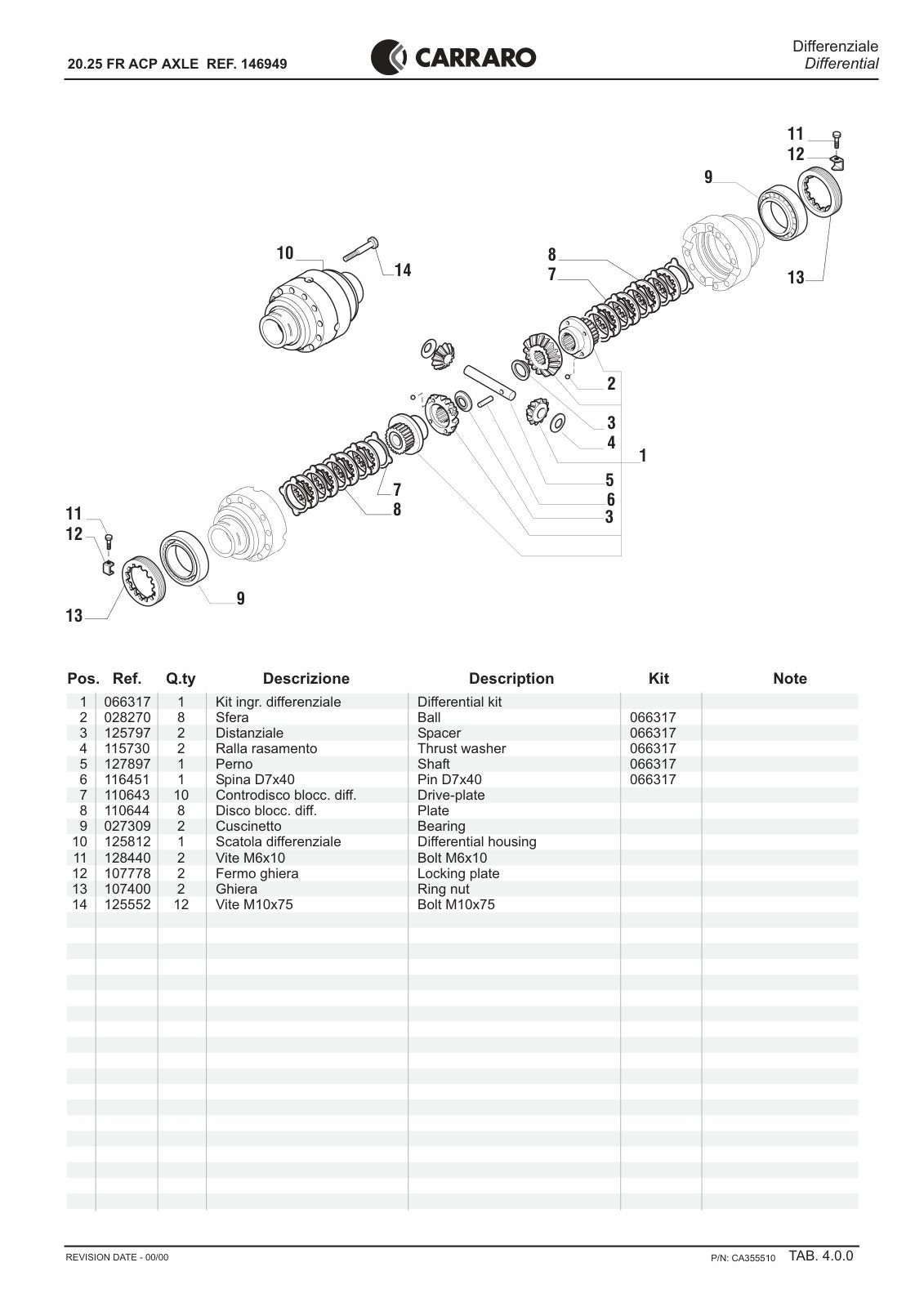 Carraro 20.25 FR Axle Parts Catalog (Ref. 146949) – sample page 2