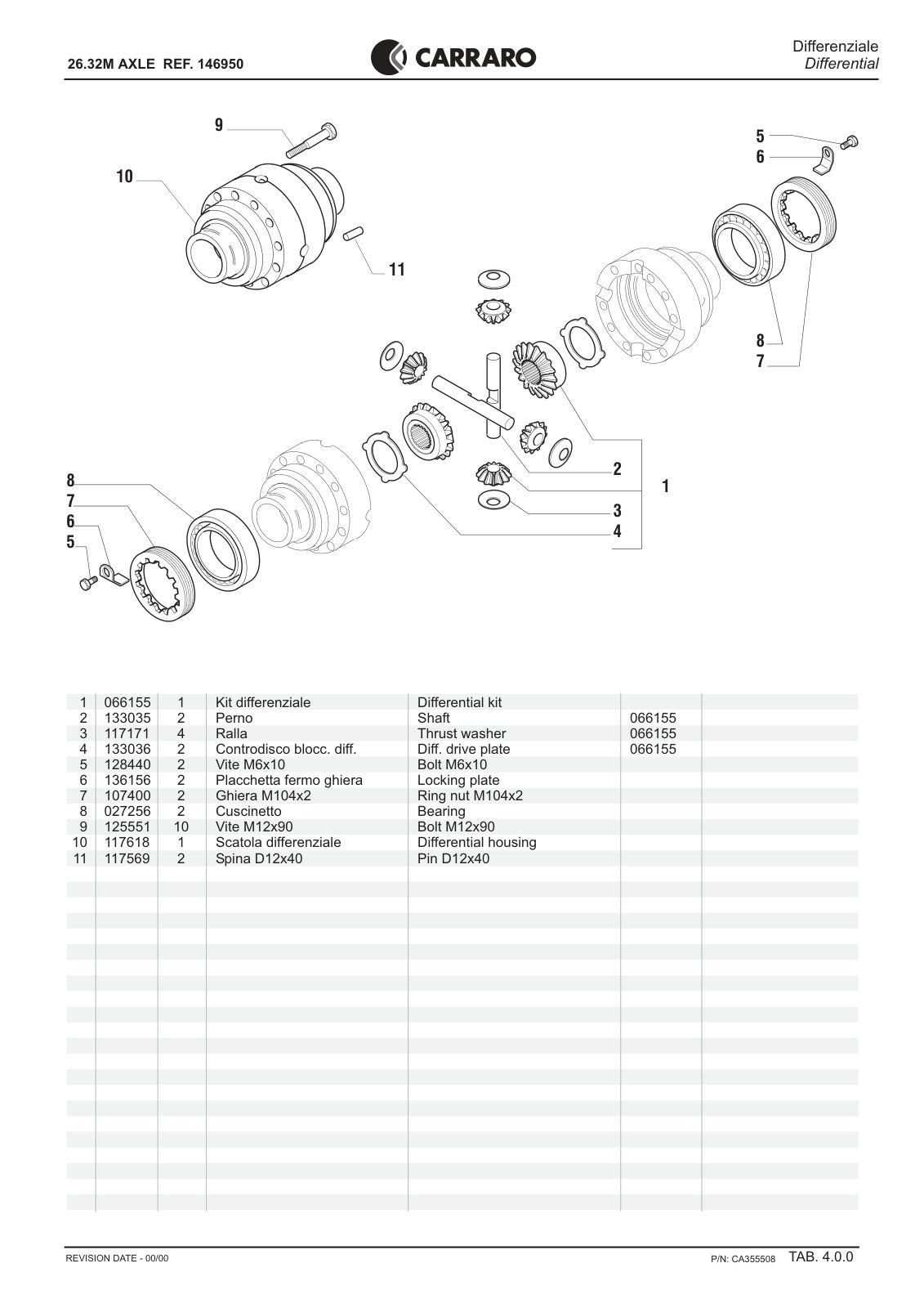 Carraro 26.32M Axle Parts Catalog (Ref. 146950) – sample page 2