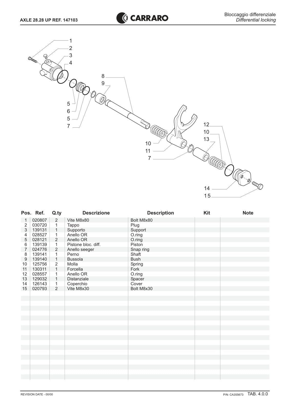 Carraro 28.28UP Axle Parts Catalog (Ref. 147103) – sample page 2