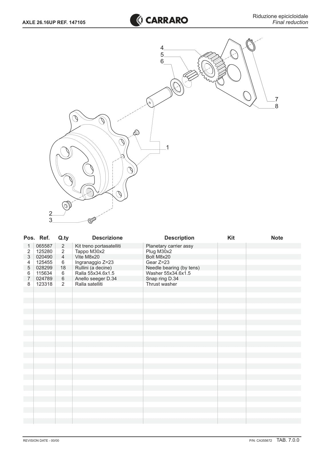Carraro 26.16UP Axle Parts Catalog (Ref. 147105) – sample page 3