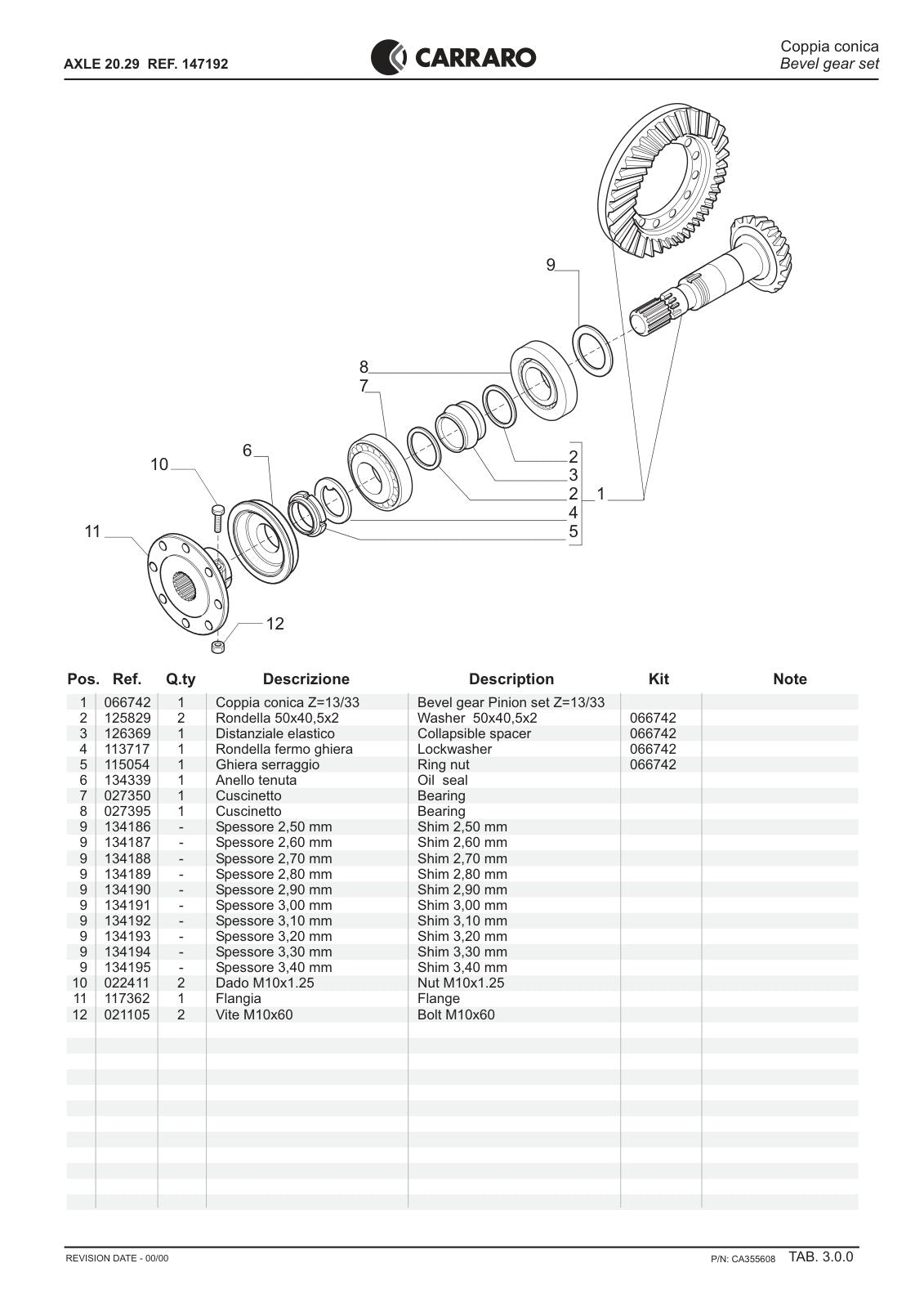 Carraro 20.29 Axle Parts Catalog (Ref. 147192) – sample page 2