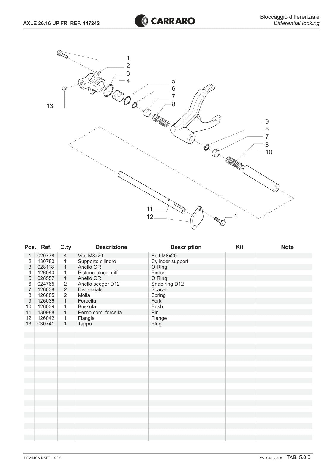 Carraro 26.16 UP FR Axle Parts Catalog (Ref. 147242) – sample page 2