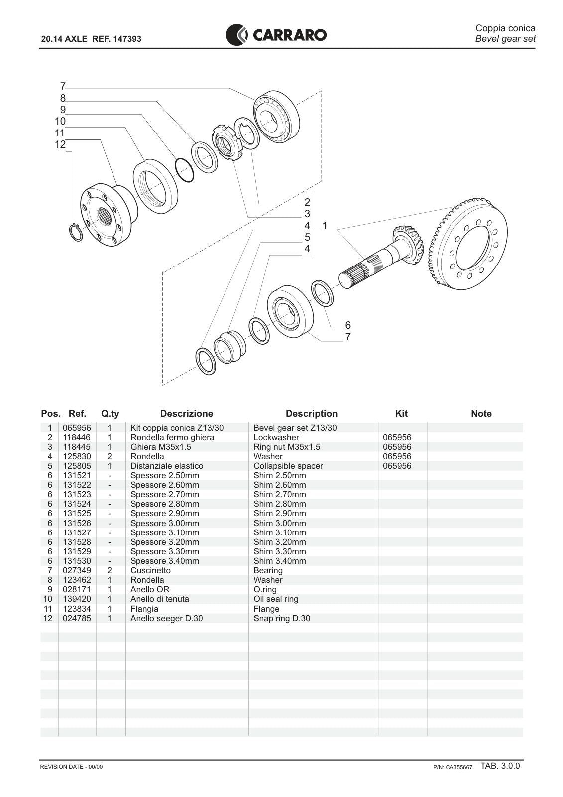 Carraro 20.14 Axle Parts Catalog (Ref. 147393) – sample page 2