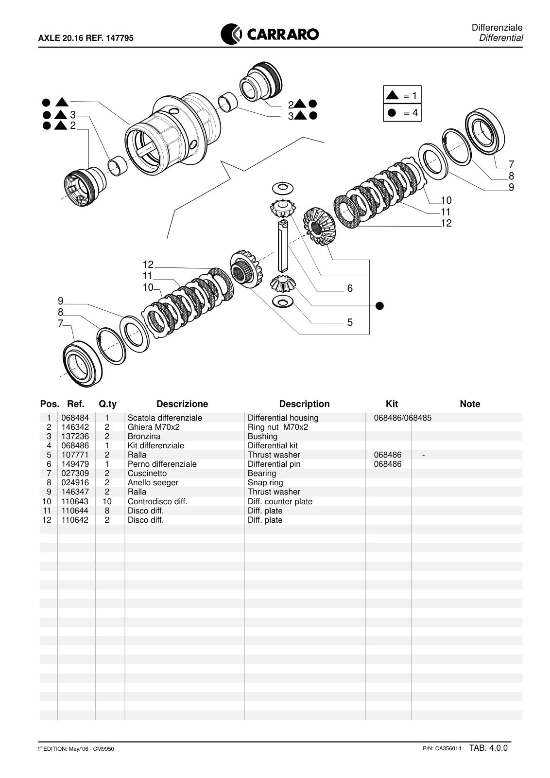 Carraro 20.16 Axle Parts Catalog (Ref. 147795) – sample page 2