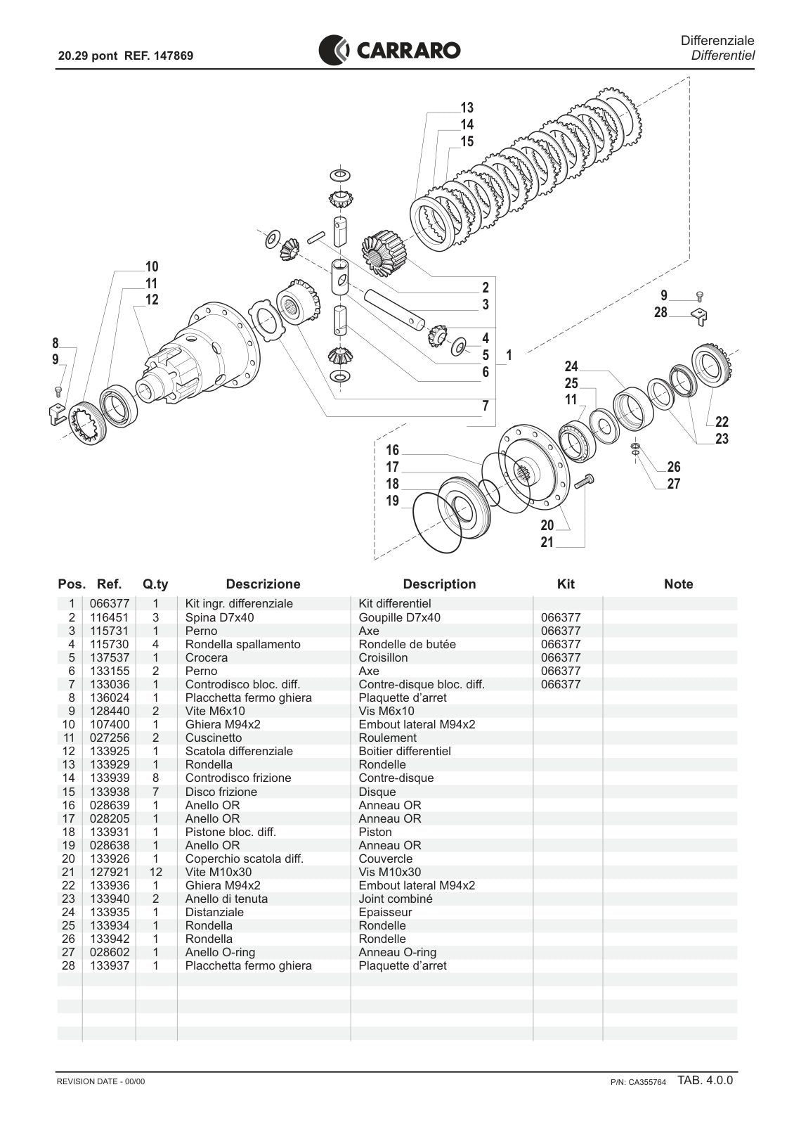 Carraro 20.29 Axle Parts Catalog (Ref. 147869) – sample page 2