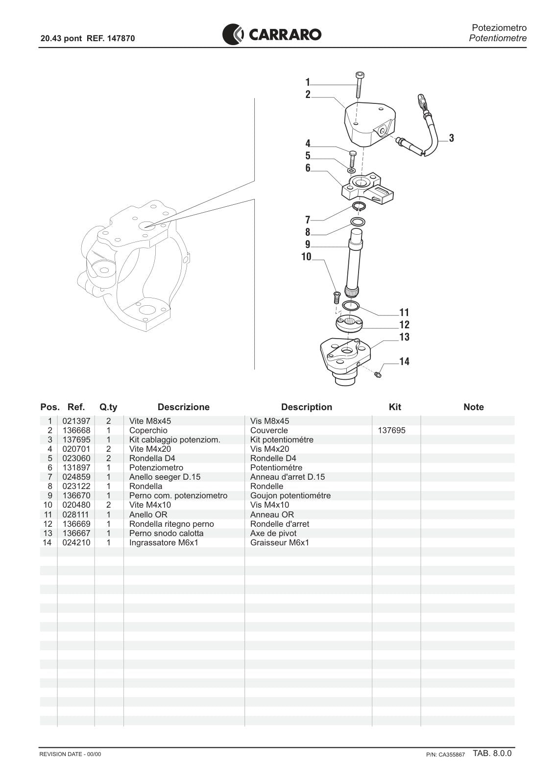 Carraro 20.43 Axle Parts Catalog (Ref. 147870) – sample page 3