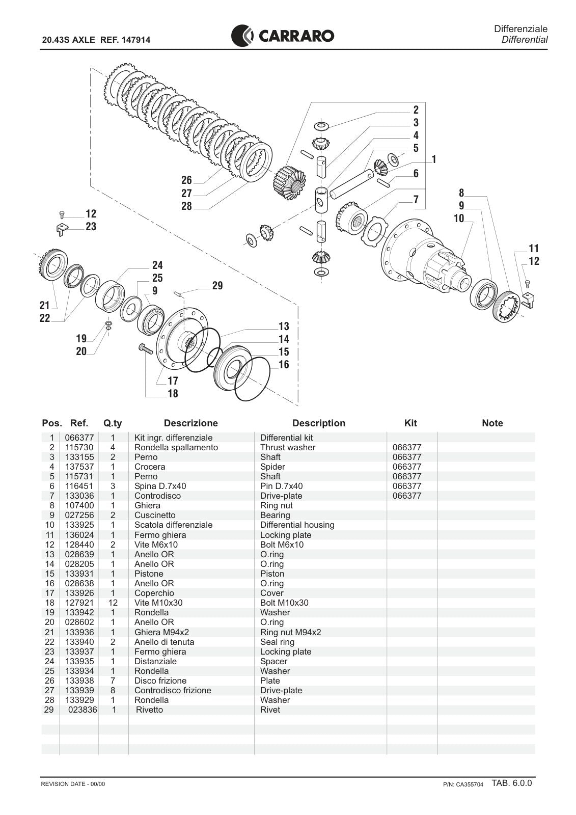 Carraro 20.43S Axle Parts Catalog (Ref. 147914) – sample page 2