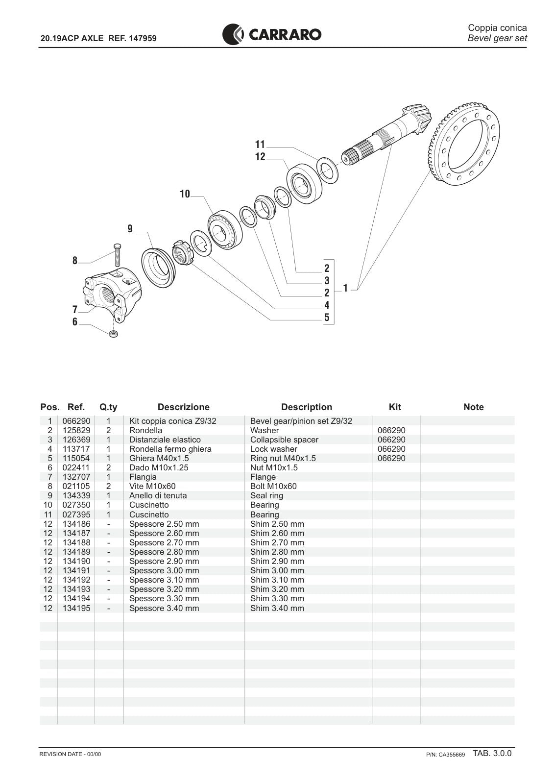 Carraro 20.19ACP Axle Parts Catalog (Ref. 147959) – sample page 2