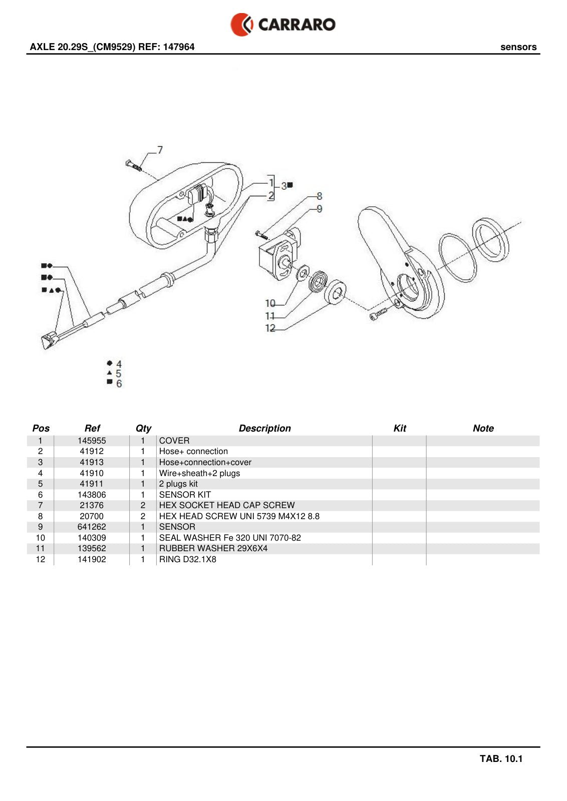 Carraro 20.29S Axle Parts Catalog (Ref. 147964) – sample page 3
