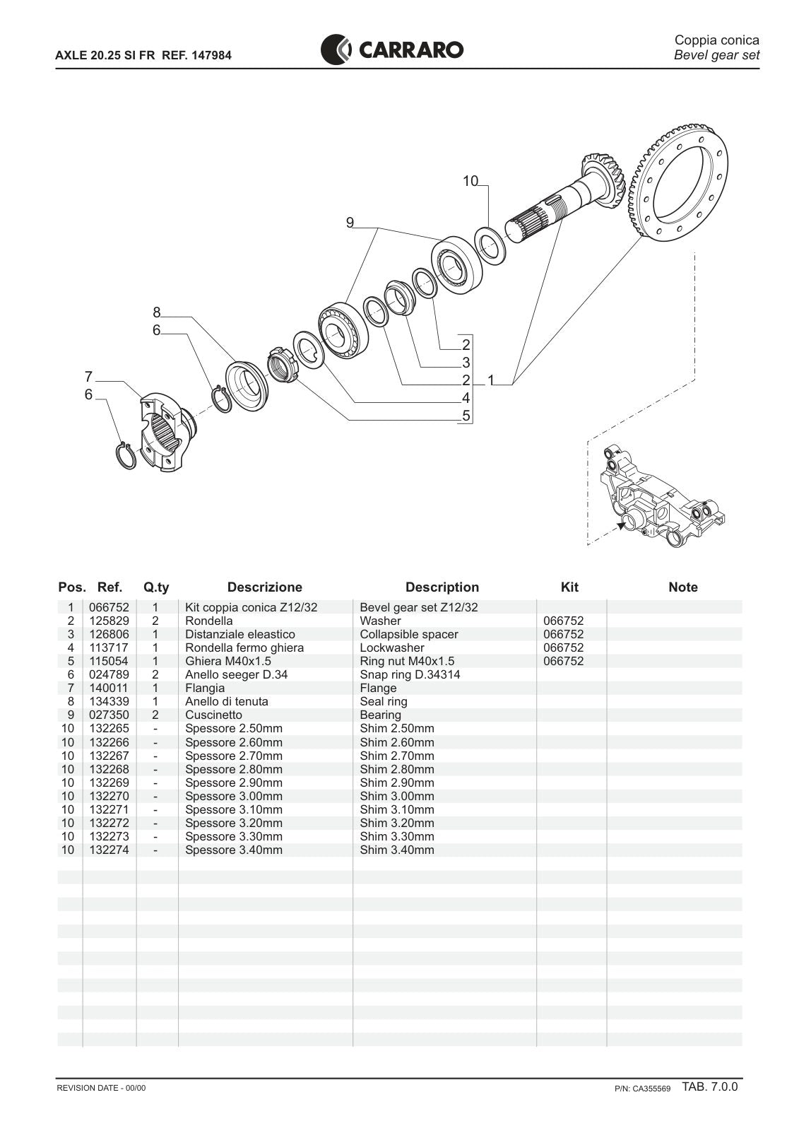Carraro 20.25 Axle Parts Catalog (Ref. 147984) – sample page 2