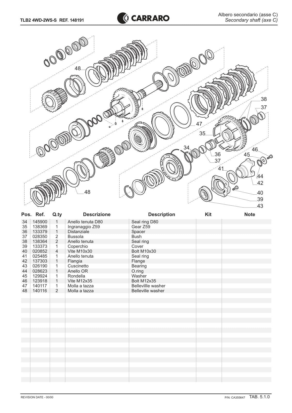 Carraro TLB2 Transmission Parts Catalog (Ref. 148191) – sample page 2