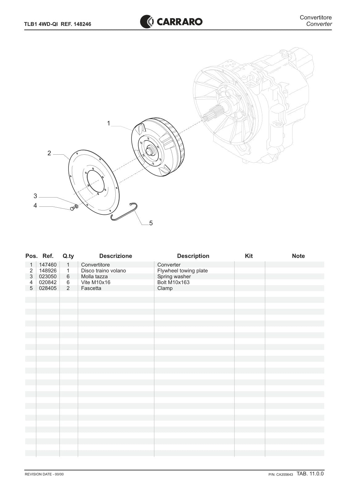 Carraro TLB1 Transmission Parts Catalog (Ref. 148246) – sample page 3