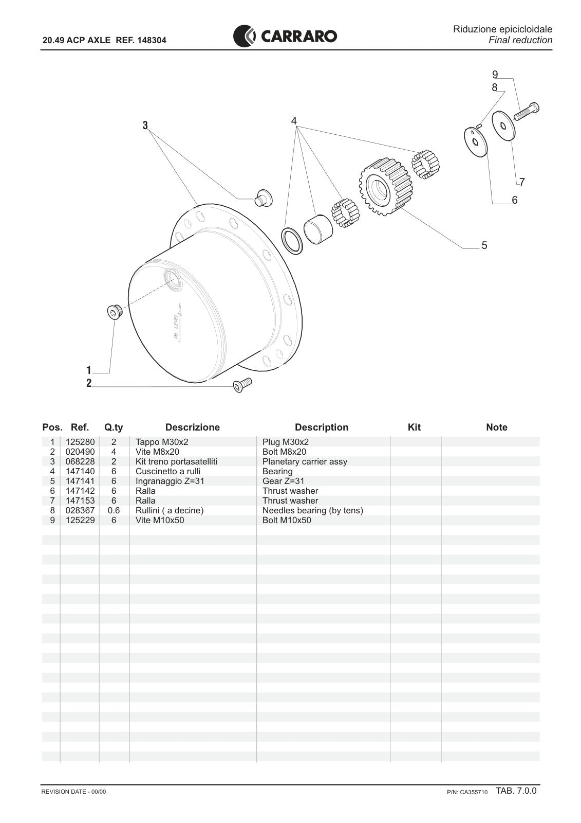 Carraro 20.49 Axle Parts Catalog (Ref. 148304) – sample page 3