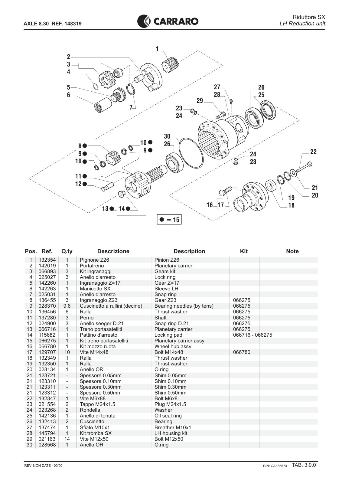 Carraro 8.30 Axle Parts Catalog (Ref. 148319) – sample page 2