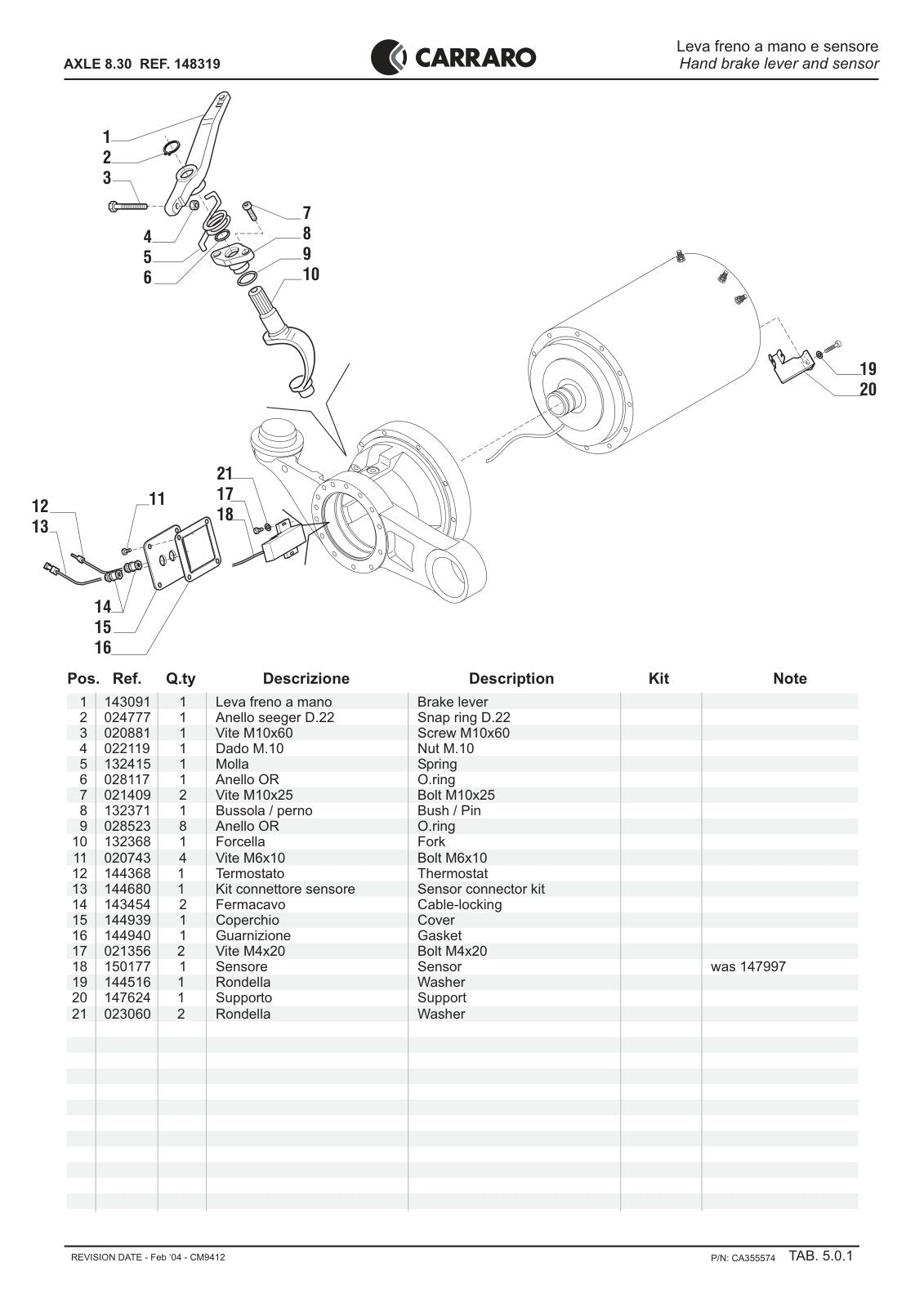 Carraro 8.30 Axle Parts Catalog (Ref. 148319) – sample page 3