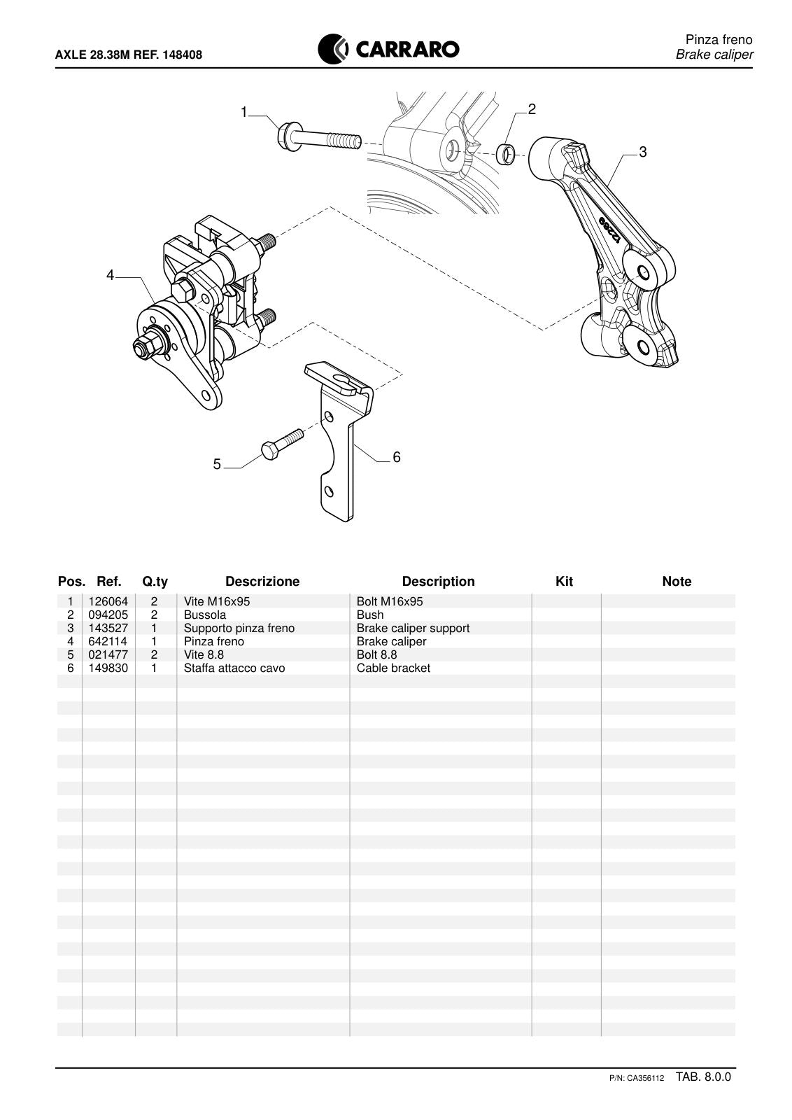 Carraro 28.38M Axle Parts Catalog (Ref. 148408) – sample page 3