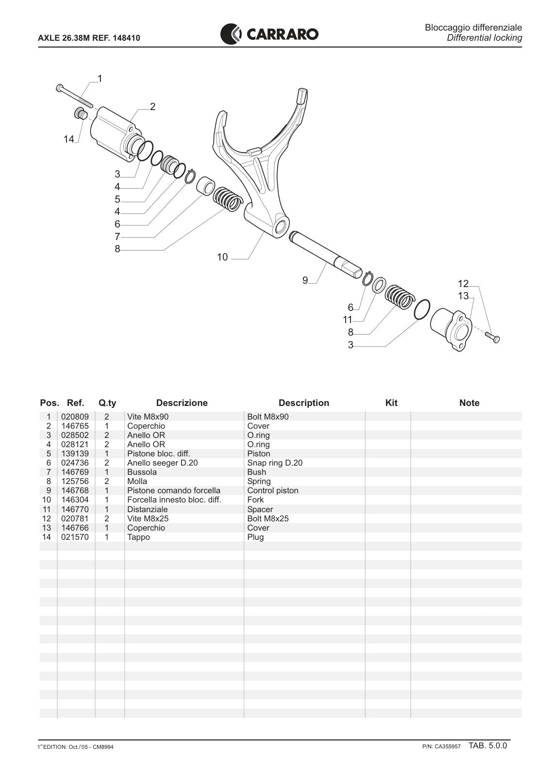 Carraro 26.38M Axle Parts Catalog (Ref. 148410) – sample page 2