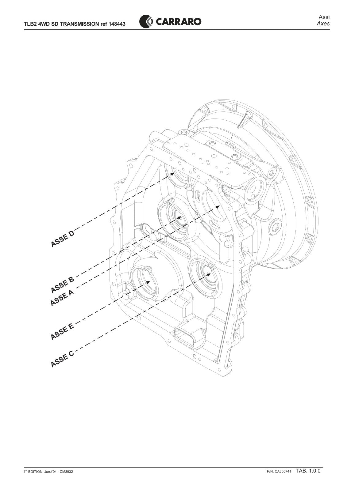 Carraro TLB2 Transmission Parts Catalog (Ref. 148443) – sample page 1