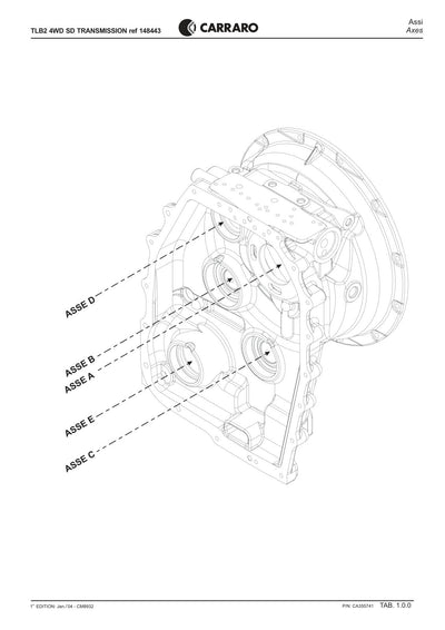 Carraro TLB2 Transmission Parts Catalog (Ref. 148443) – sample page 1