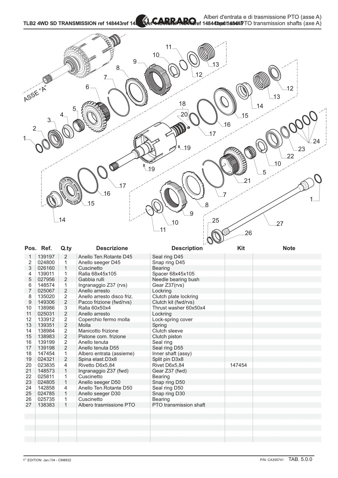 Carraro TLB2 Transmission Parts Catalog (Ref. 148443) – sample page 2