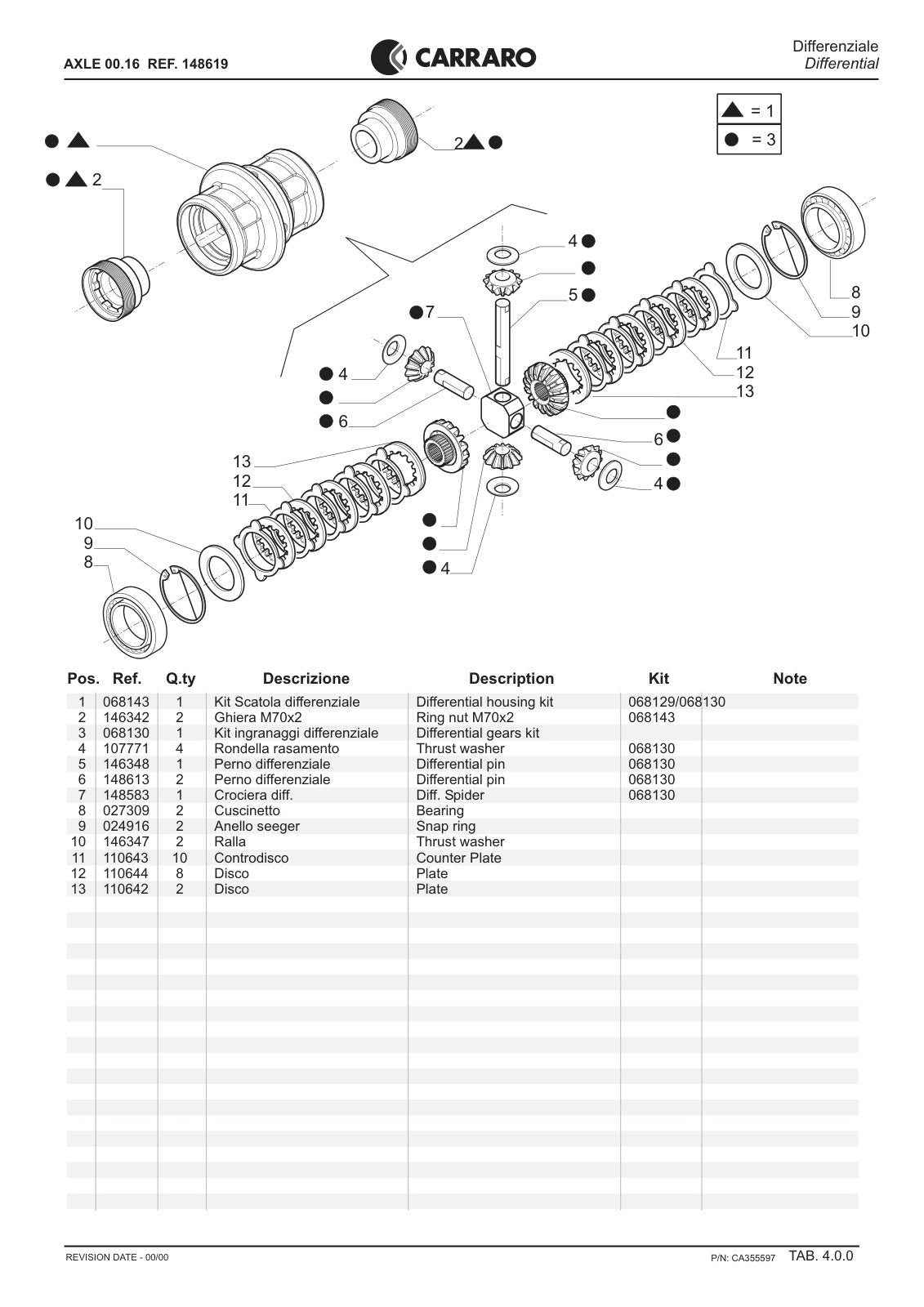 Carraro 00.16 Axle Parts Catalog (Ref. 148619) – sample page 2