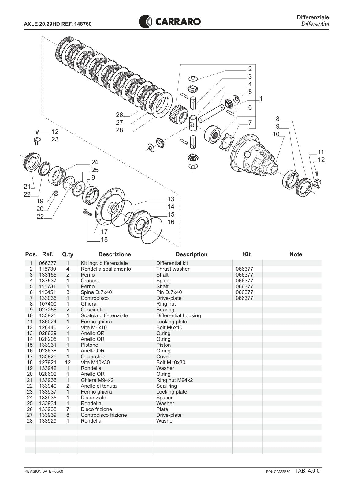 Carraro 20.29HD Axle Parts Catalog (Ref. 148760) – sample page 2