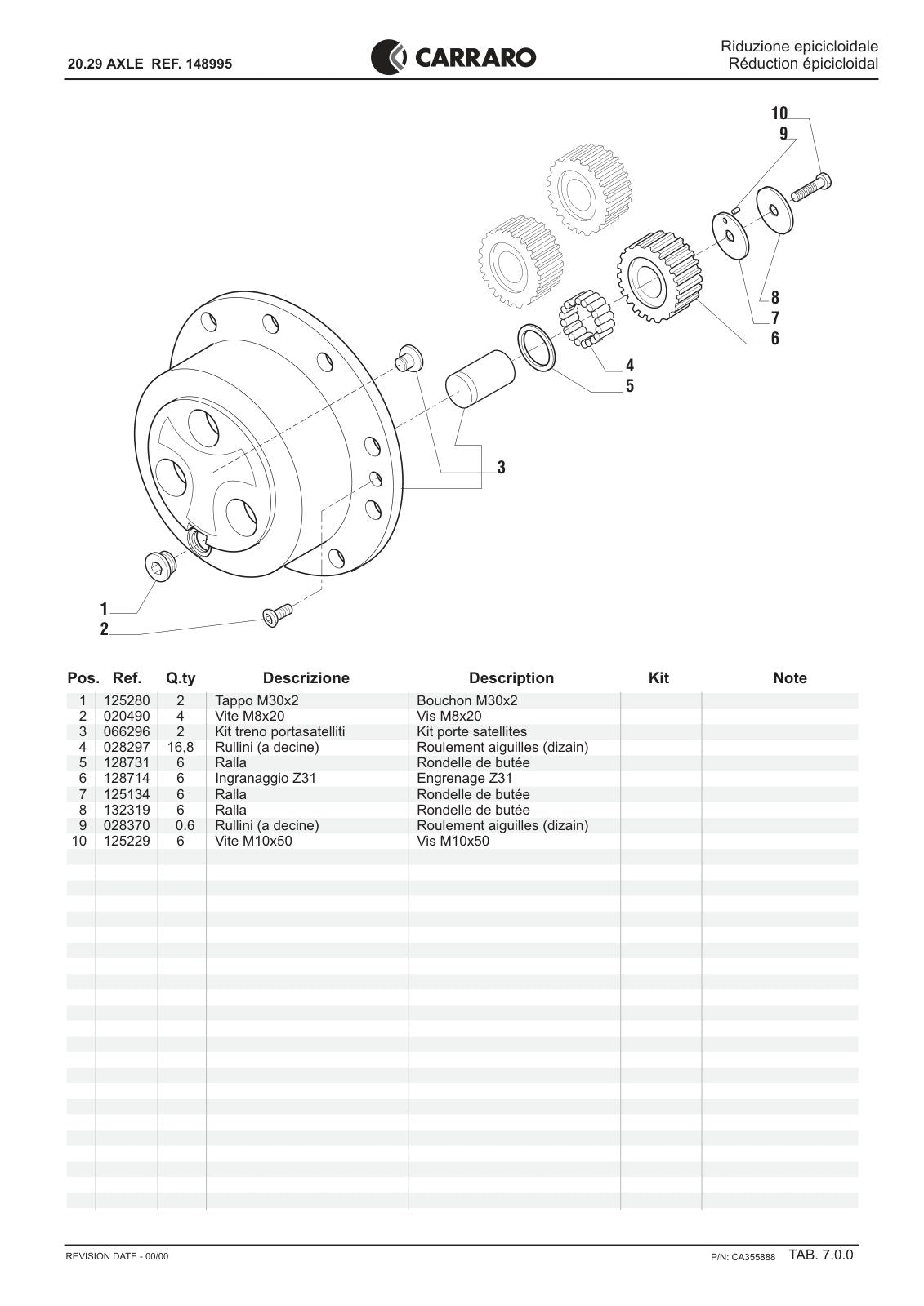 Carraro 20.29 Axle Parts Catalog (Ref. 148995) – sample page 3