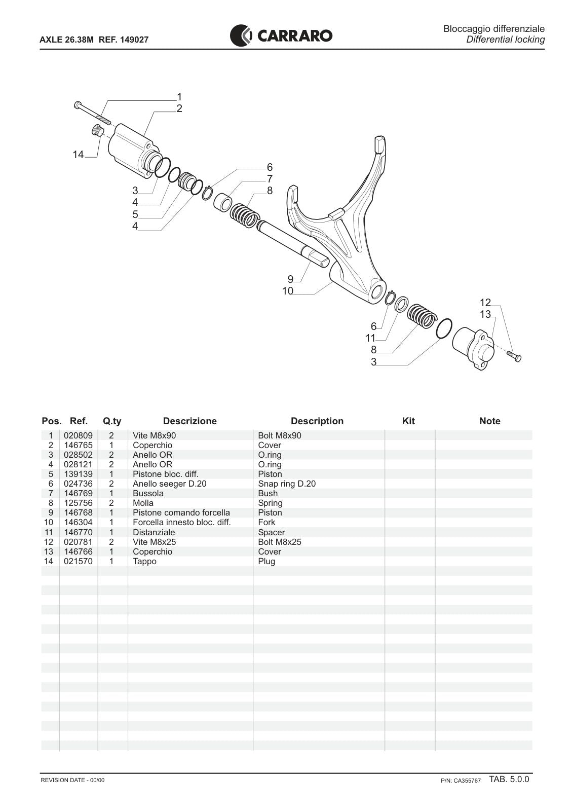 Carraro 26.38M Axle Parts Catalog (Ref. 149027) – sample page 2