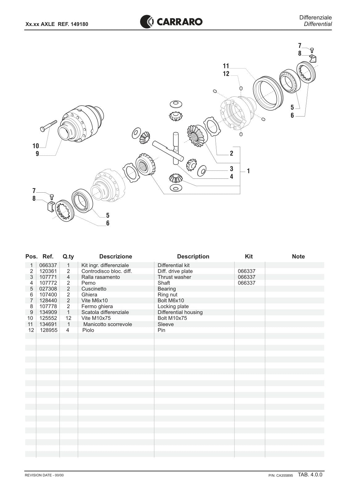 Carraro Axle Parts Catalog (Ref. 149180) – sample page 2