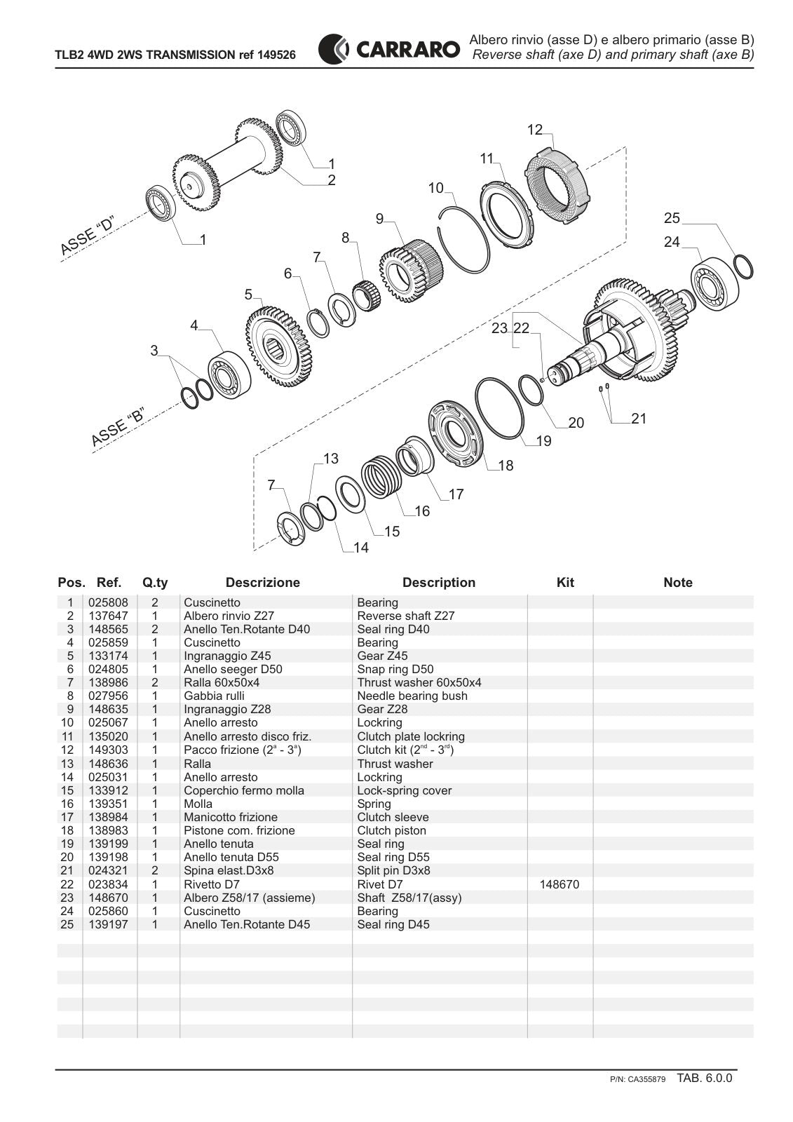 Carraro TLB2 Transmission Parts Catalog (Ref. 149526) – sample page 2