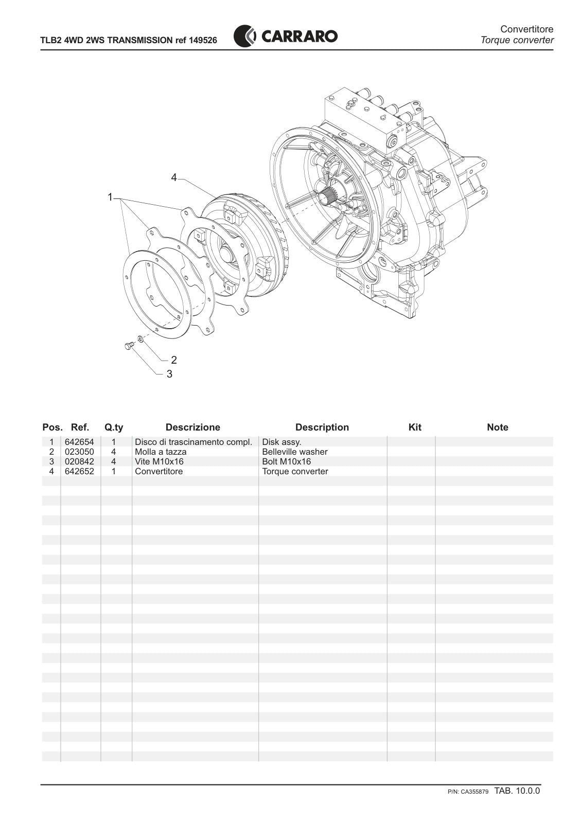 Carraro TLB2 Transmission Parts Catalog (Ref. 149526) – sample page 3